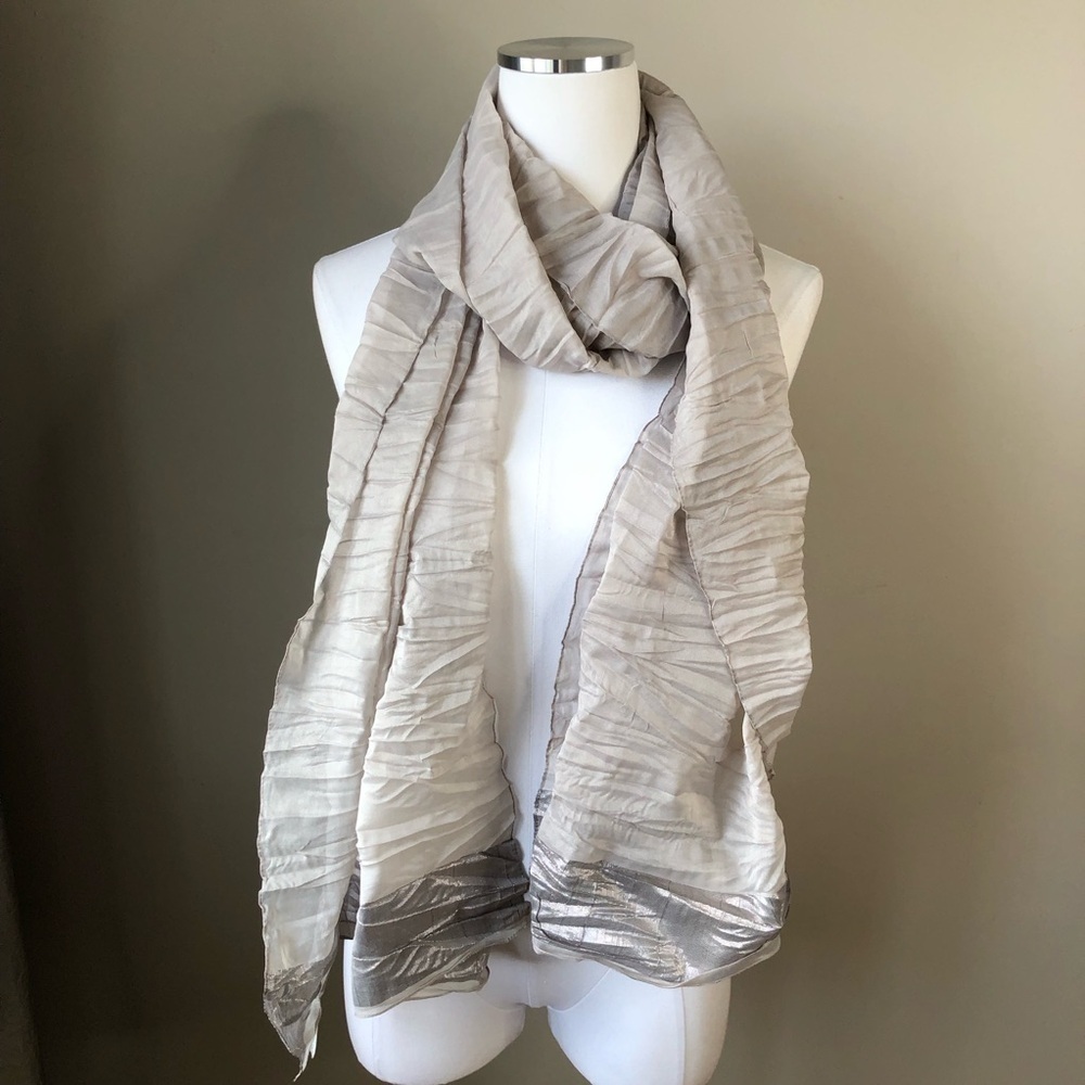 Vintage Taupe Made in Italy Fashion Scarf Wrap